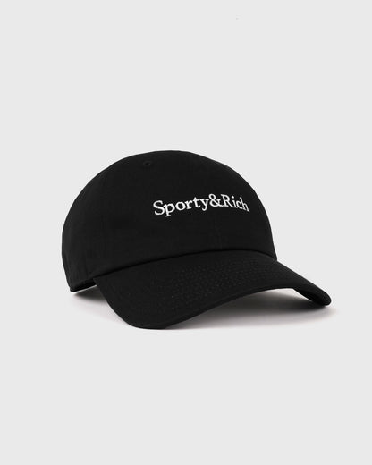 Sporty & Rich Serif Logo Hat - Faded Black