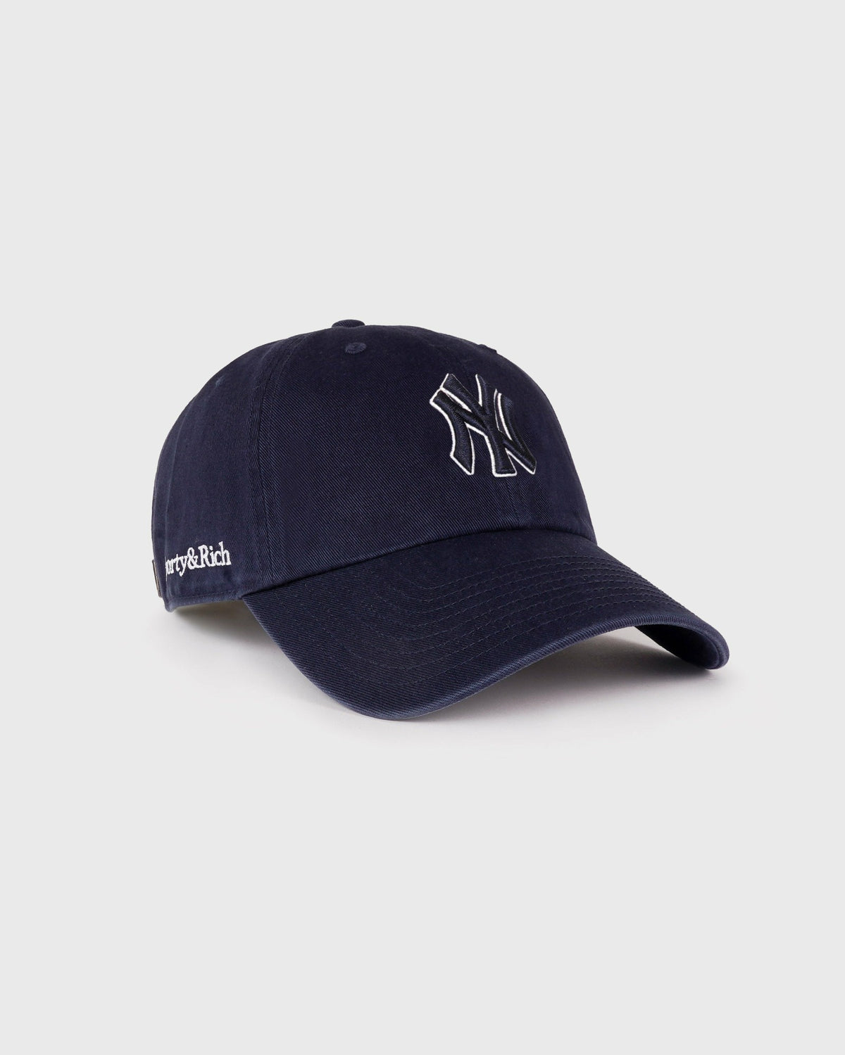 Sporty & Rich Yankees Serif Outline Hat - Navy/White