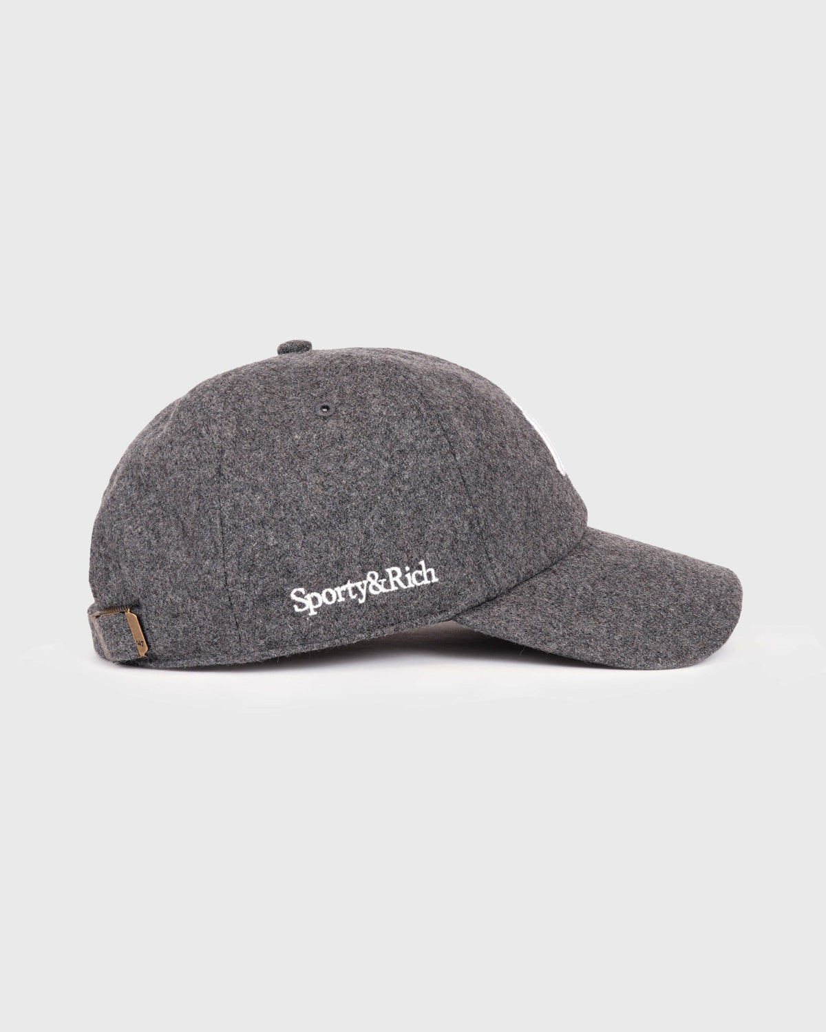 Sporty & Rich Yankees Serif Wool Hat - Dark Grey/White