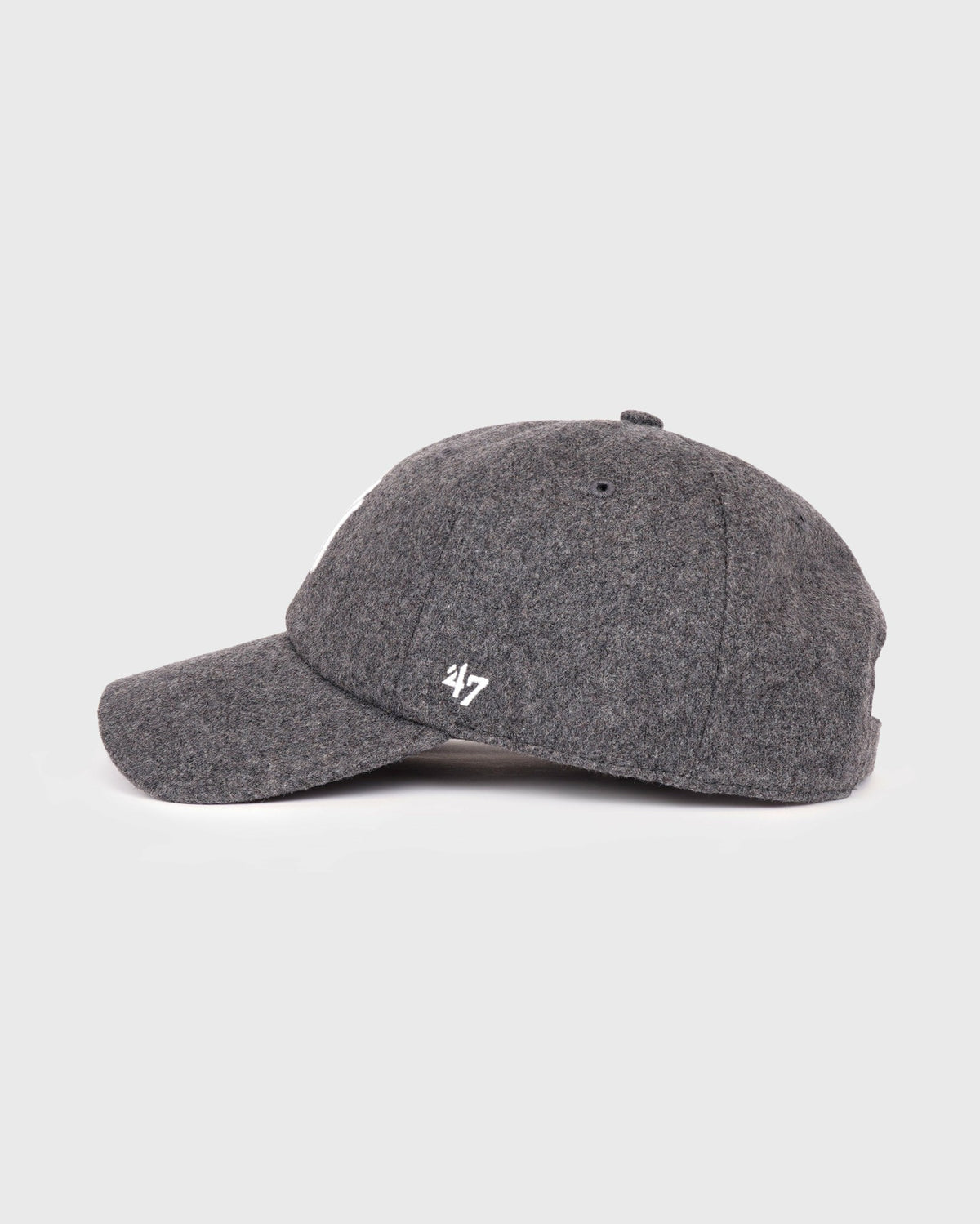 Sporty & Rich Yankees Serif Wool Hat - Dark Grey/White