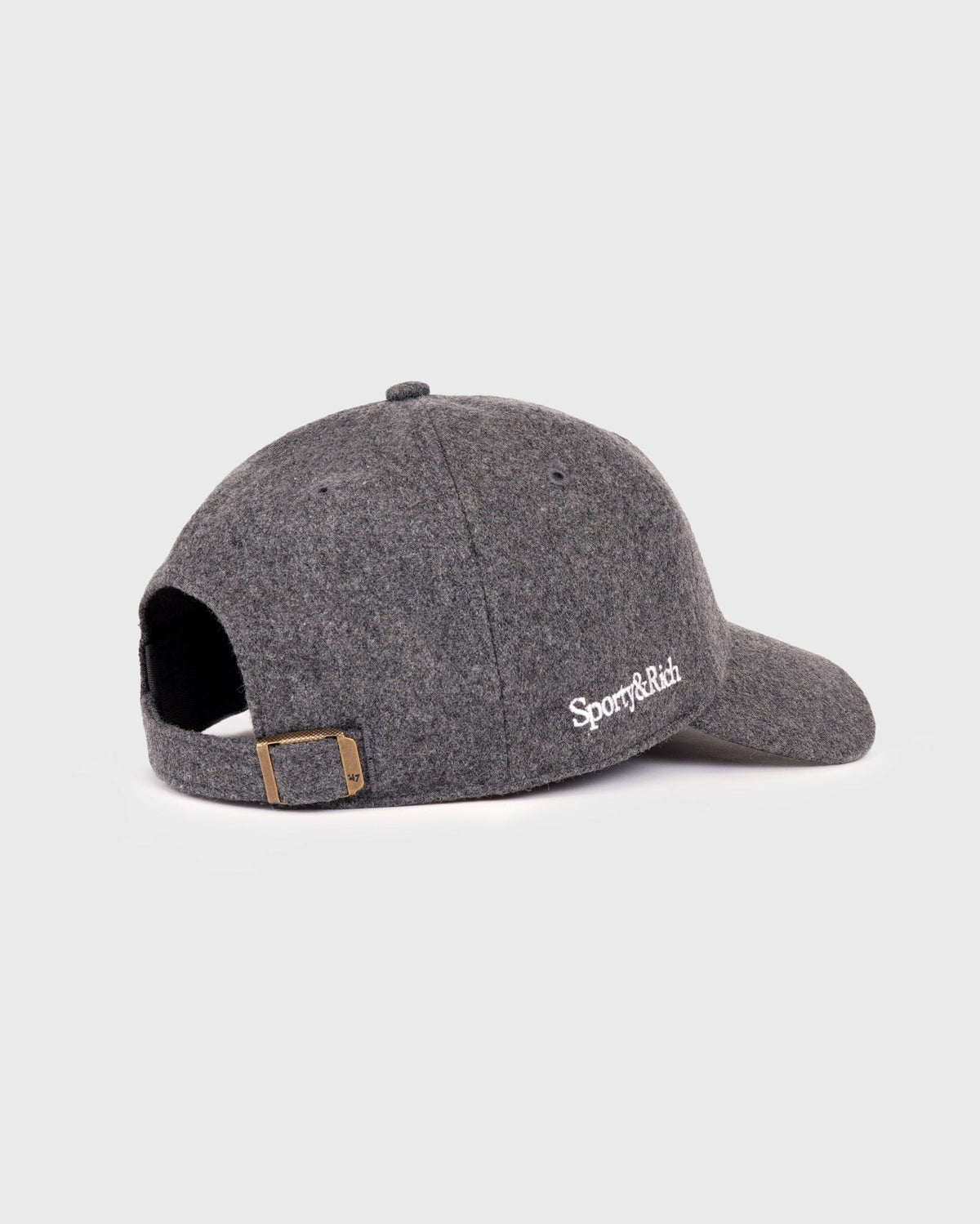 Sporty & Rich Yankees Serif Wool Hat - Dark Grey/White