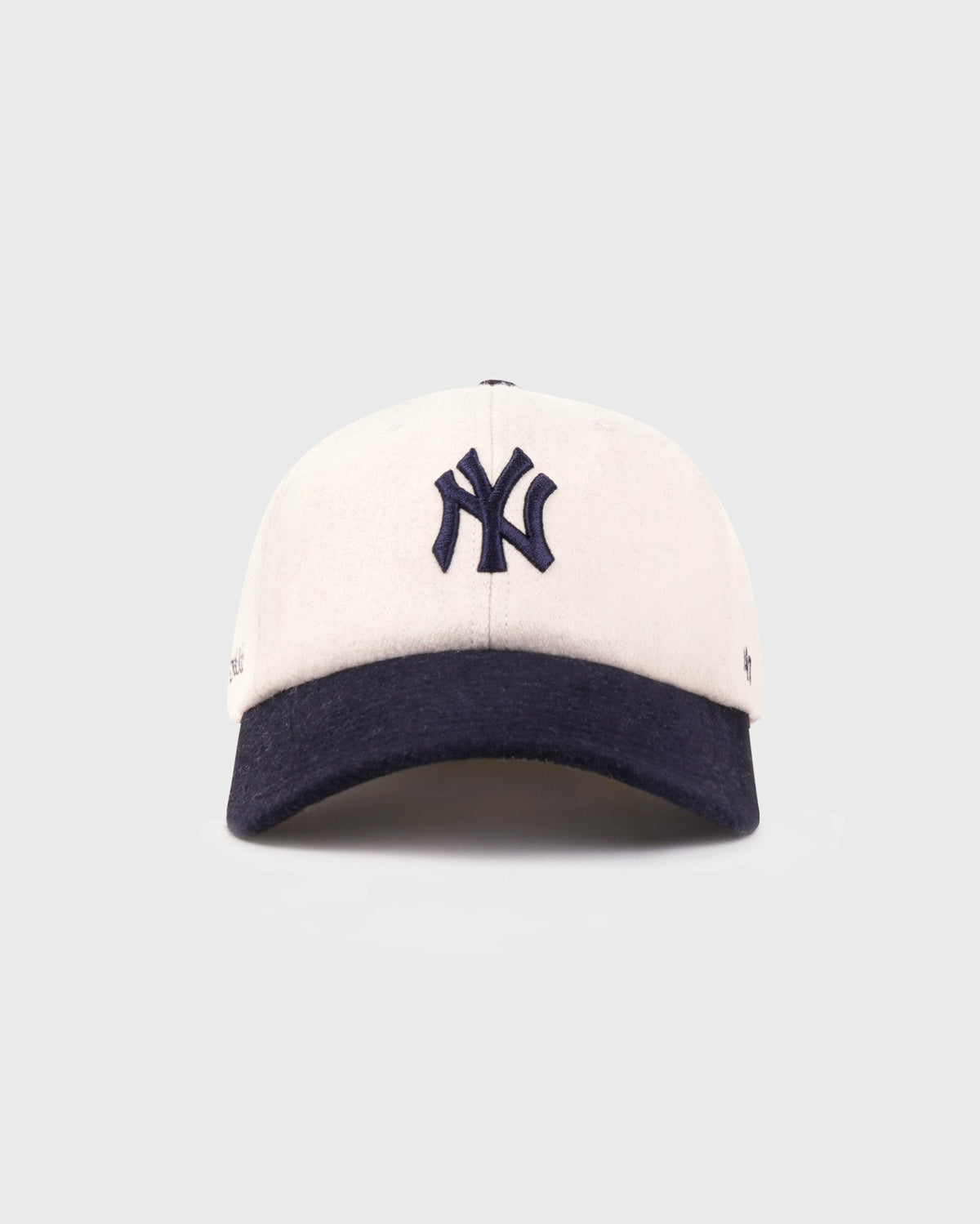 Sporty & Rich Yankees Serif Wool Hat - Ecru/Navy