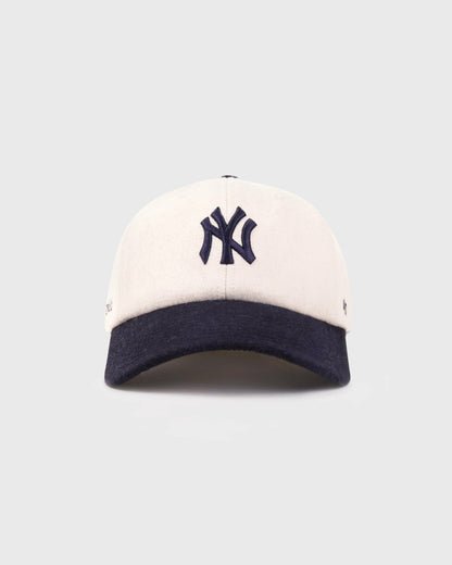 Sporty & Rich Yankees Serif Wool Hat - Ecru/Navy