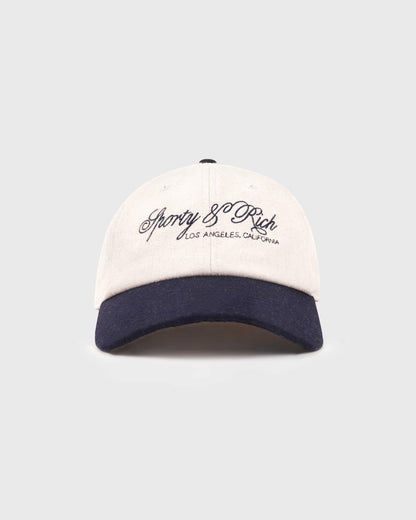Sporty & Rich International Wool Hat - Ecru/Navy