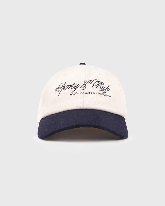 Sporty & Rich International Wool Hat - Ecru/Navy