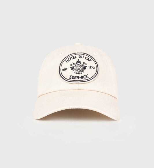 Sporty & Rich Eden Crest Hat - Cream/Navy