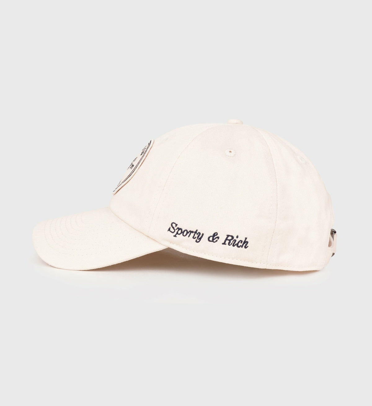 Sporty & Rich Eden Crest Hat - Cream/Navy