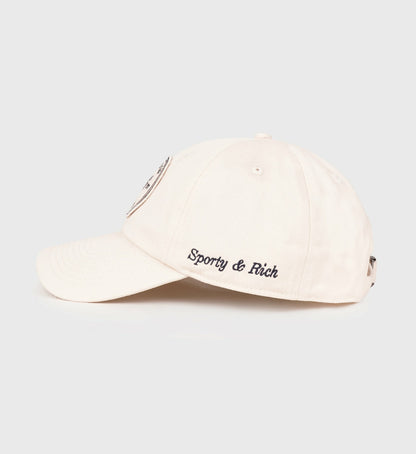 Sporty & Rich Eden Crest Hat - Cream/Navy