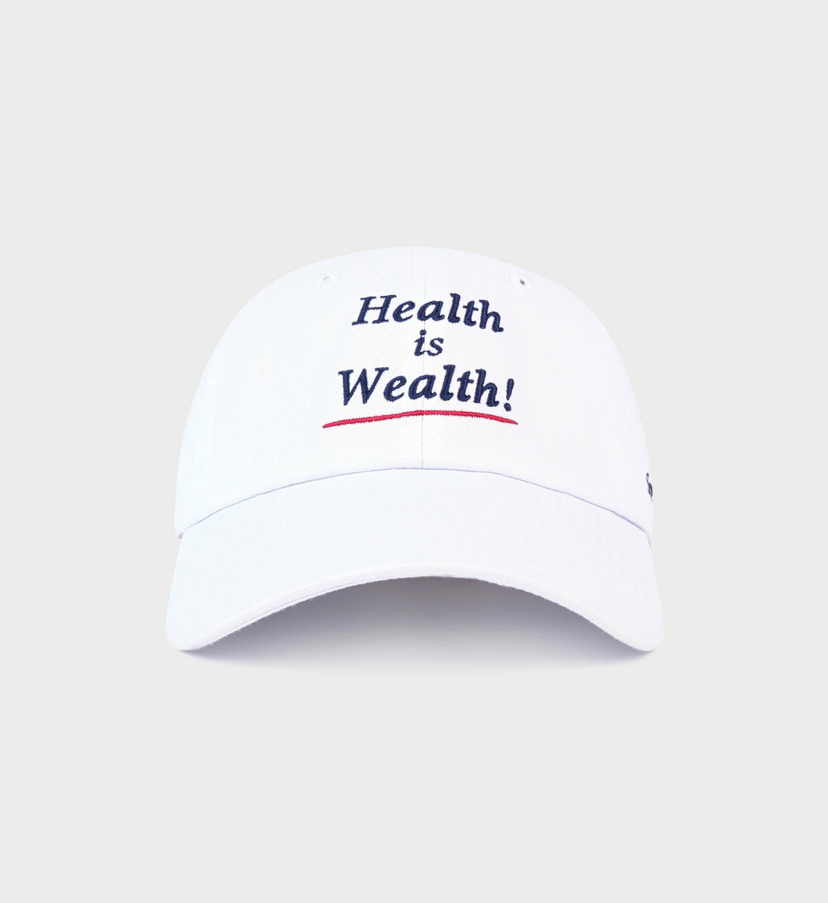 Sporty & Rich Health is Wealth Hat - White/Navy/Fire Red
