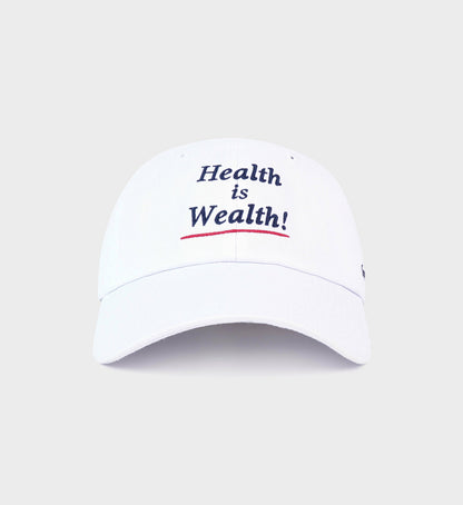 Sporty & Rich Health is Wealth Hat - White/Navy/Fire Red