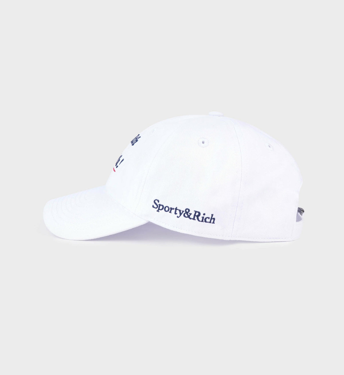 Sporty & Rich Health is Wealth Hat - White/Navy/Fire Red