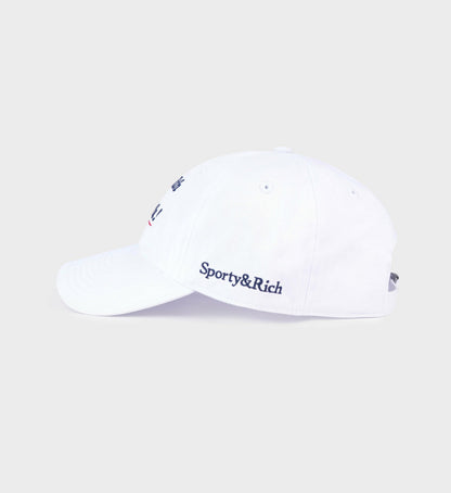Sporty & Rich Health is Wealth Hat - White/Navy/Fire Red