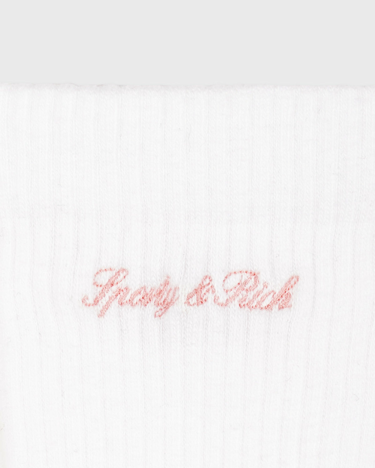 Sporty & Rich Juicy Script Sock - White/Rose