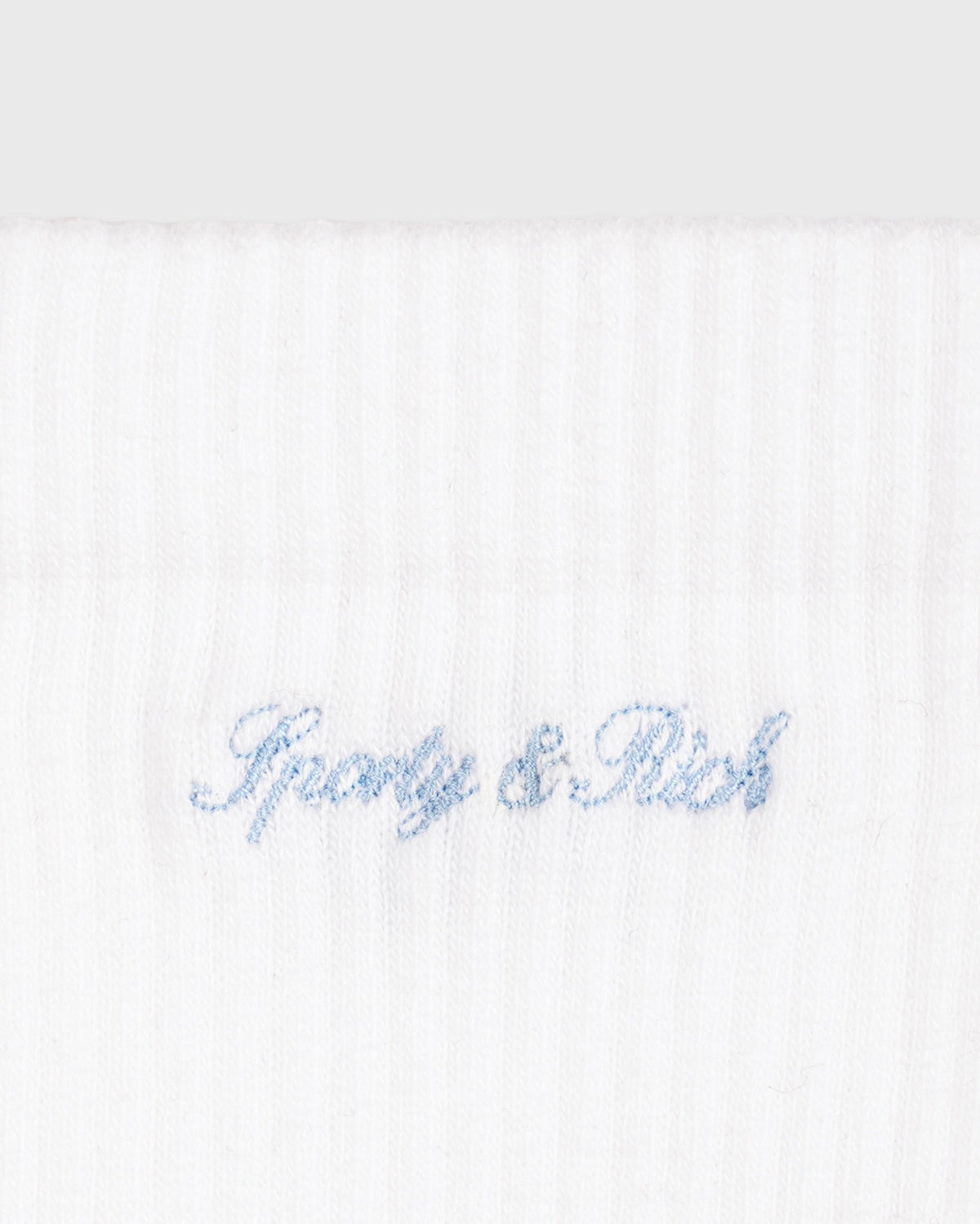 Sporty & Rich Juicy Script Sock - White/Sky Blue