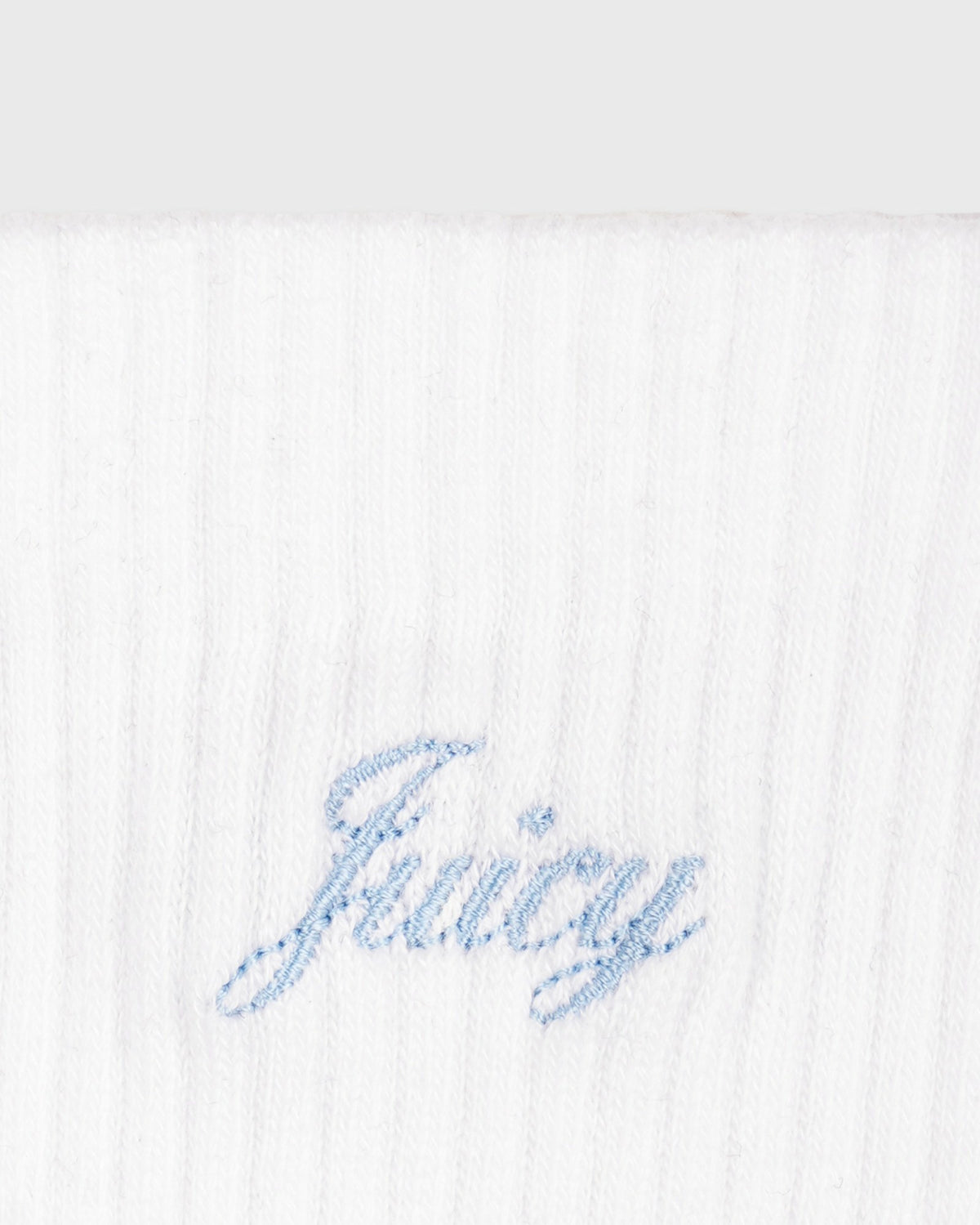 Sporty & Rich Juicy Script Sock - White/Sky Blue