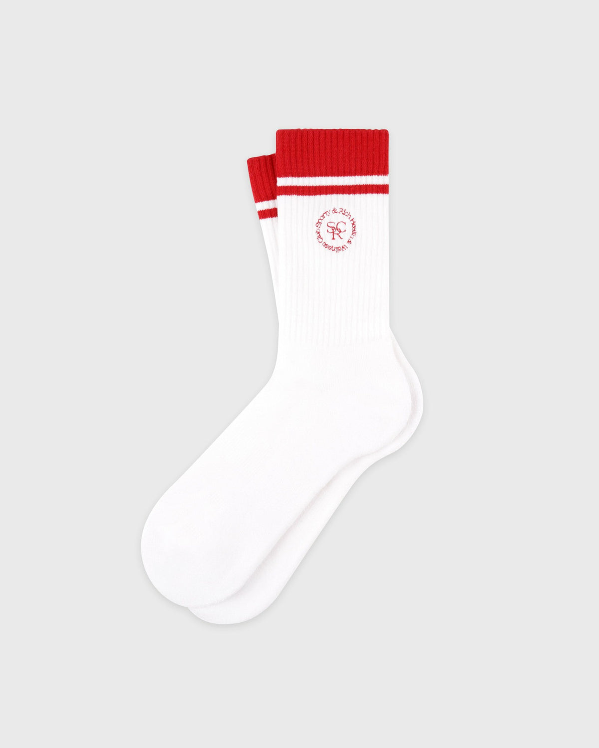 Sporty & Rich SRHWC Socks - White/Ruby