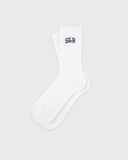 Sporty & Rich S&R Ivy Socks - White/Navy