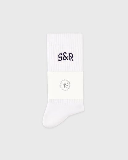 Sporty & Rich S&R Ivy Socks - White/Navy