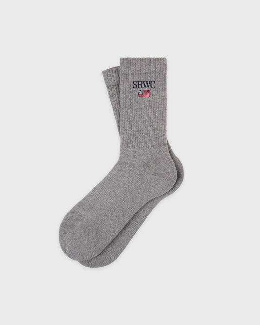 Sporty & Rich Nautical Socks - Heather Gray/Navy/Ruby/White