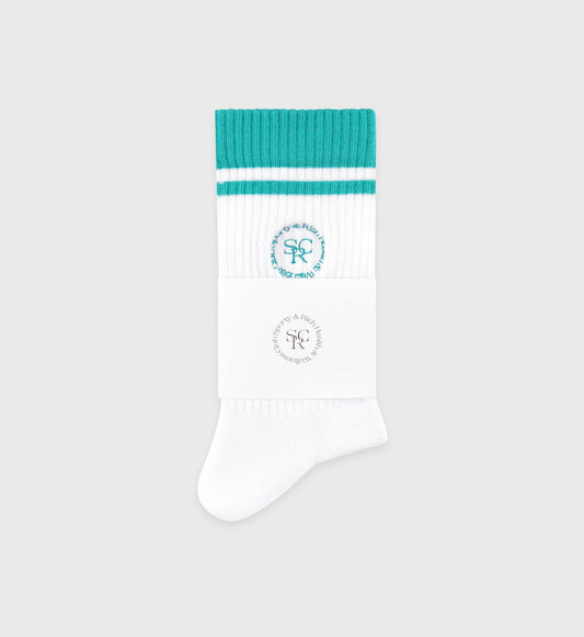 Sporty & Rich SRHWC Socks - White/Spring Green