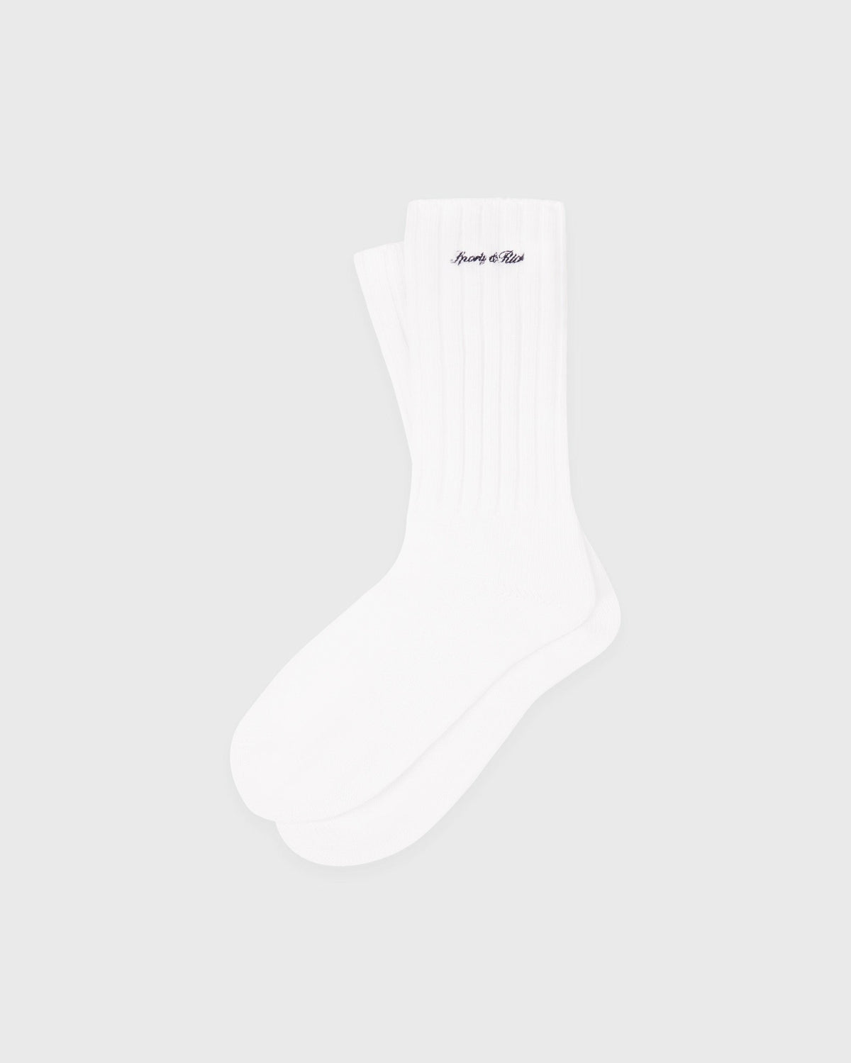 Sporty & Rich Signature Logo Rib Socks - White