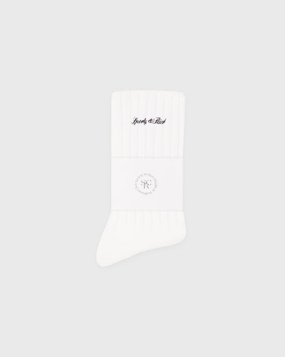 Sporty & Rich Signature Logo Rib Socks - White
