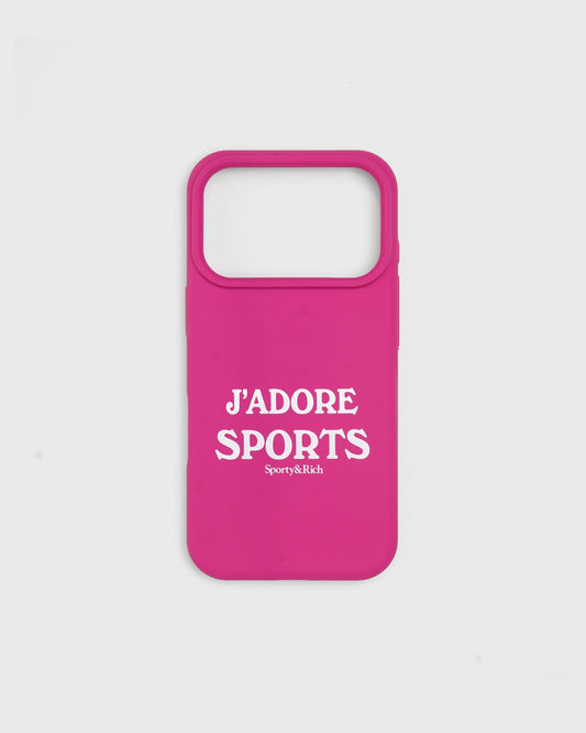 Sporty & Rich J'adore Sports iPhone Case - Fuschia/White