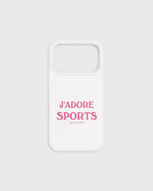 Sporty & Rich J'adore Sports iPhone Case - White/Fuschia
