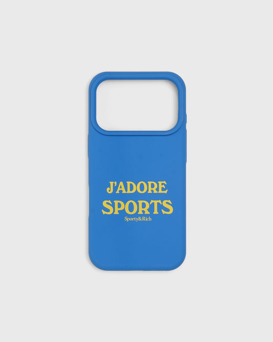 Sporty & Rich J'adore Sports iPhone Case - Bright Blue/Yellow