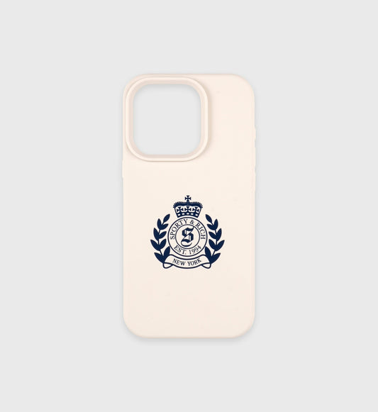 Sporty & Rich NY Crest iPhone Case - Cream
