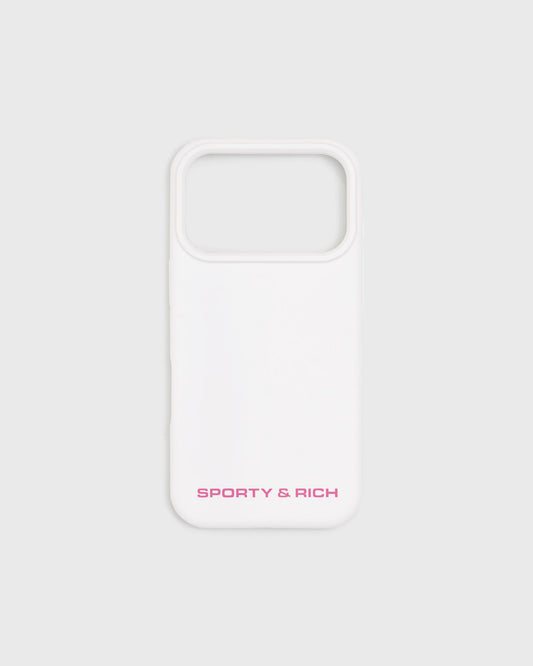 Sporty & Rich Bold Health Logo iPhone Case - White/Fuschia