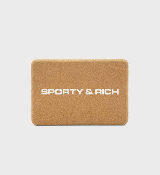 Sporty & Rich Bold Logo Cork Yoga Block