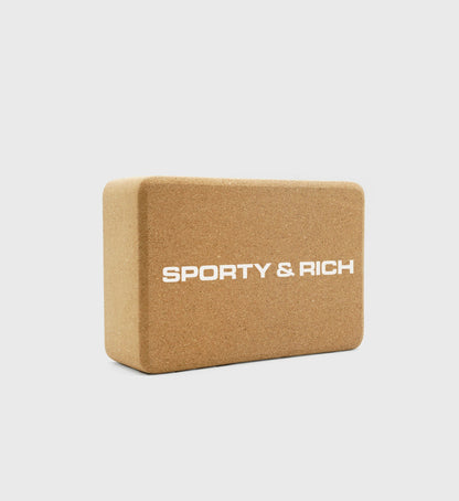 Sporty & Rich Bold Logo Cork Yoga Block