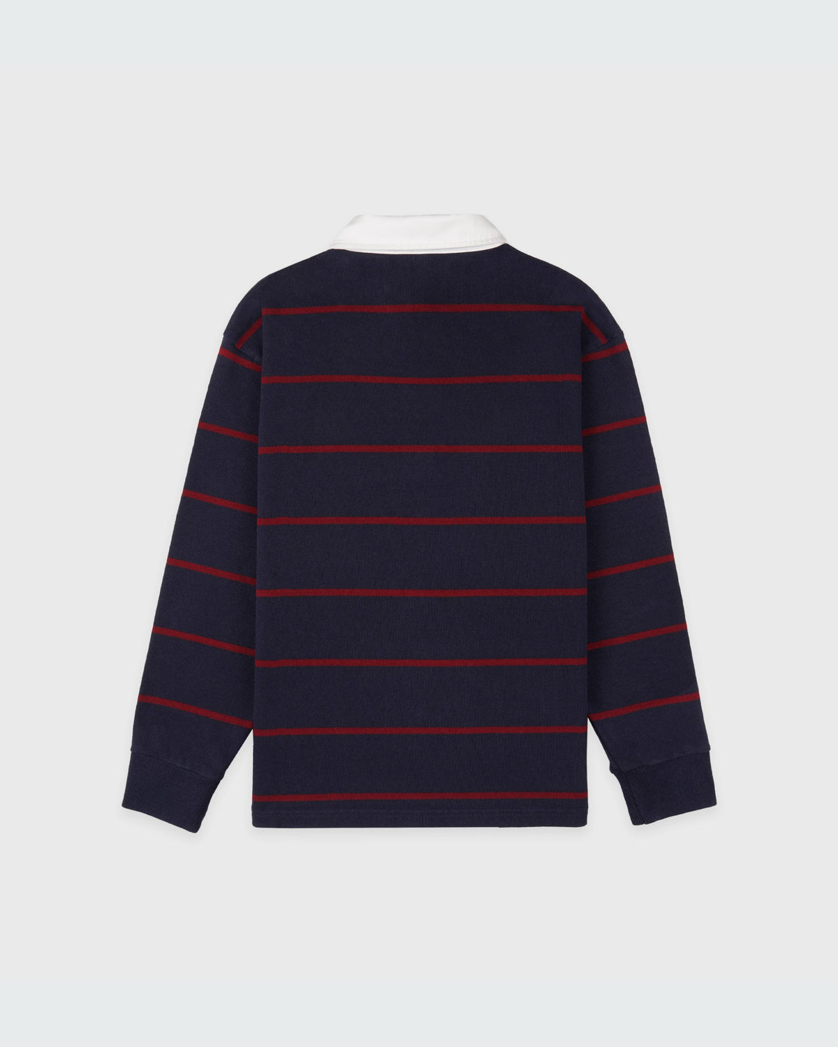 Sporty & Rich Serif Logo Rugby Polo Men - Dark Navy/White/Merlot