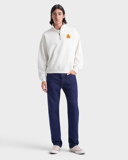 Sporty & Rich NY Crest Embroidered Quarter zip Men - White