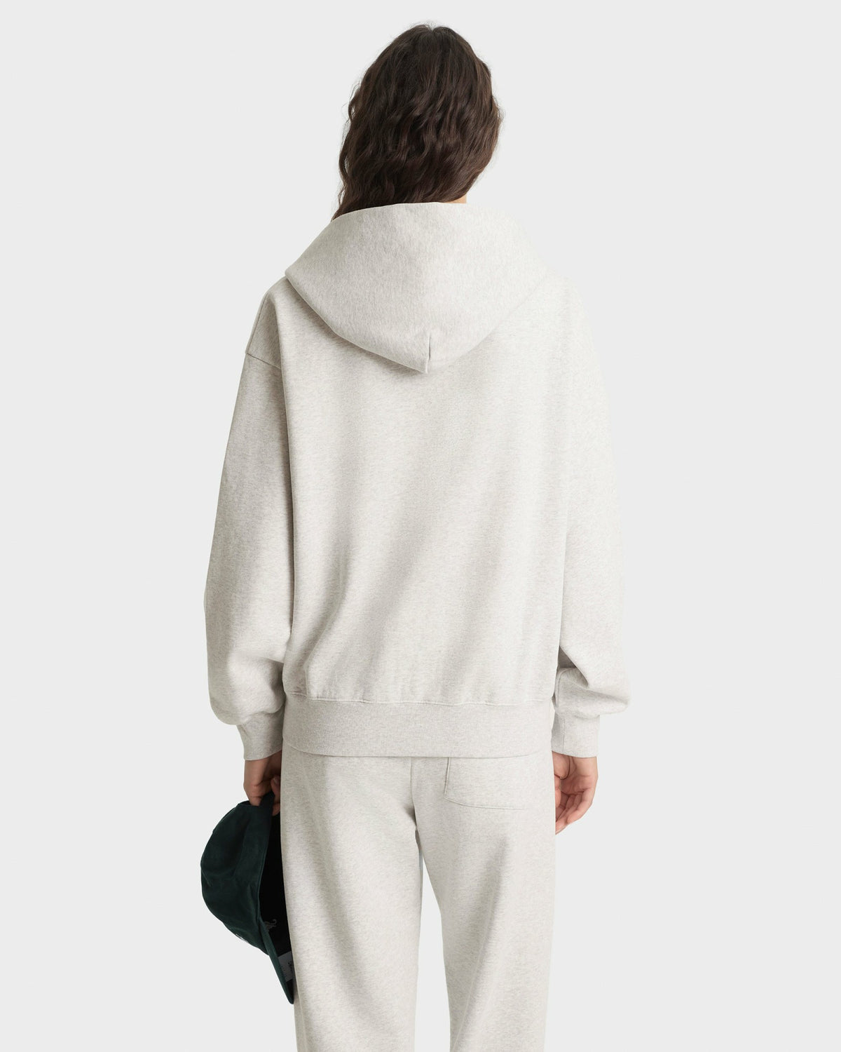 Sporty & Rich NYRC Zip Hoodie - Heather Gray/Forest