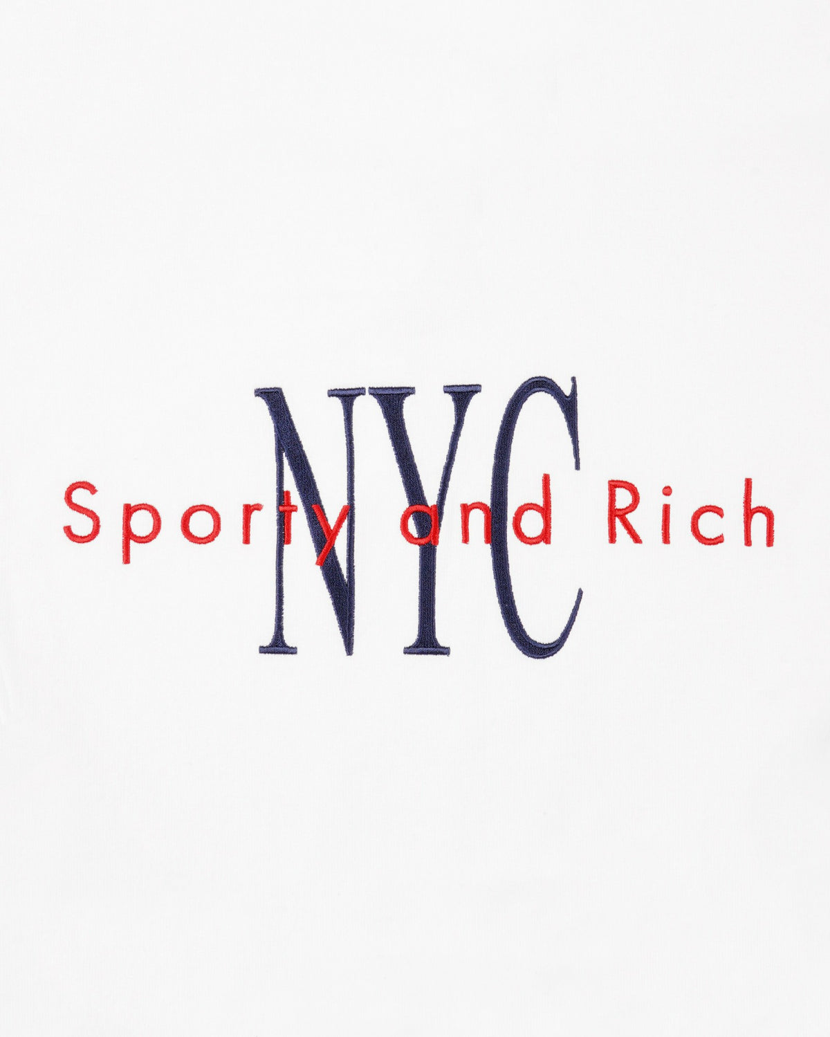 Sporty & Rich NY Minute Quarter Zip - White/Navy