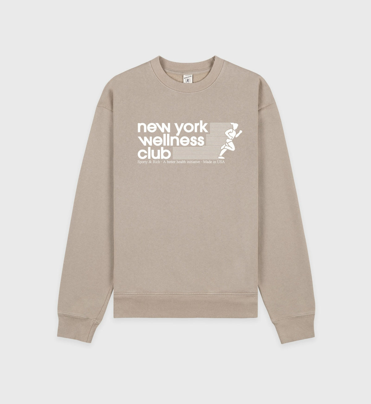 Sporty & Rich USA Wellness Club Crewneck - Elephant/White