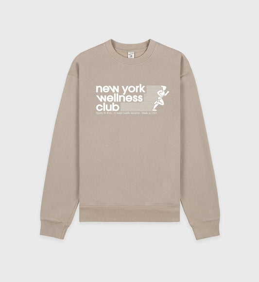 Sporty & Rich USA Wellness Club Crewneck - Elephant/White