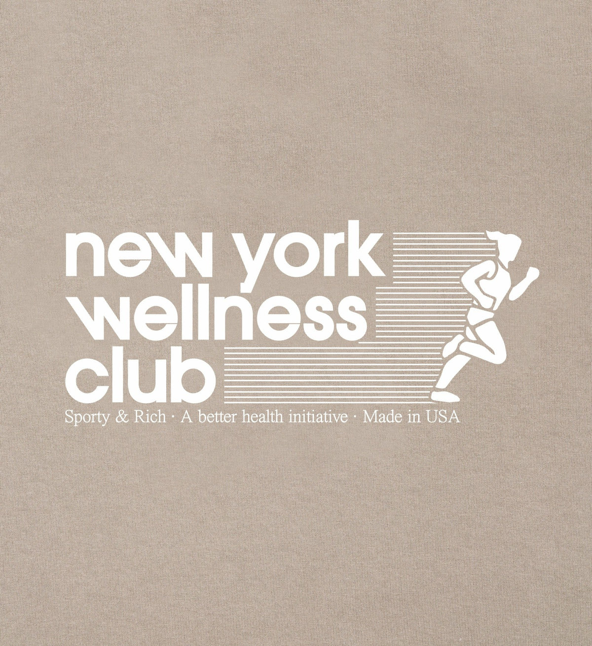 Sporty & Rich USA Wellness Club Crewneck - Elephant/White