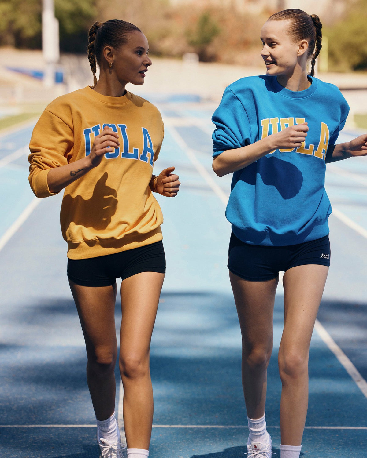 Sporty & Rich UCLA Ivy Crewneck - Gold/Blue