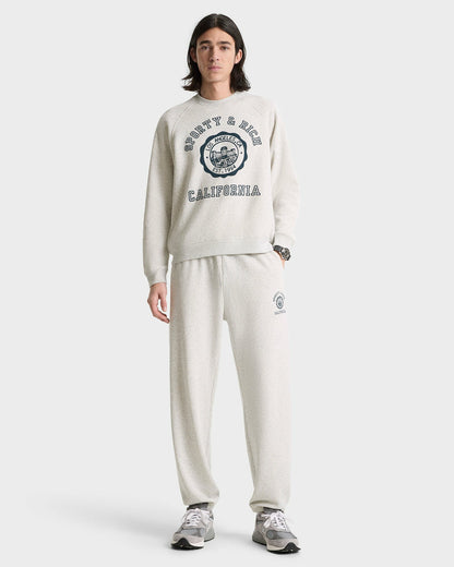 Sporty & Rich California Emblem Soft Crewneck - Heather Gray/Navy