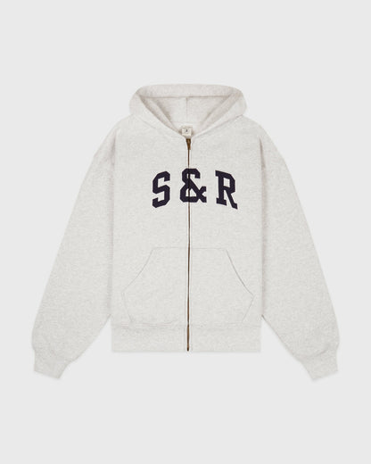 Sporty & Rich S&R Ivy Zip Hoodie - Heather Gray/Navy