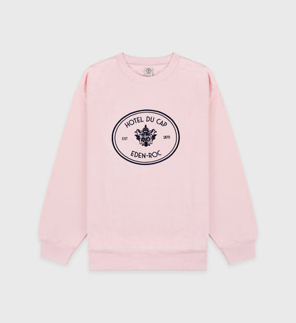Sporty & Rich Eden Crest Crewneck - Pink Dolphin/Navy