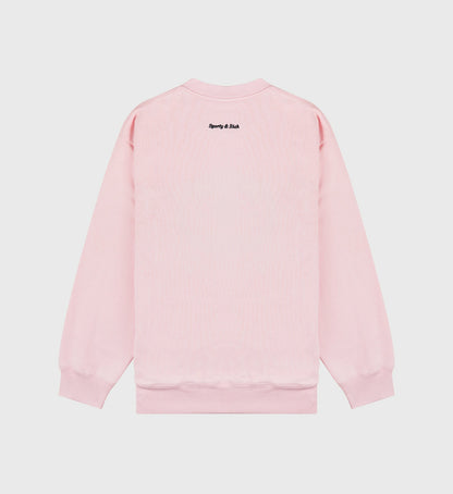 Sporty & Rich Eden Crest Crewneck - Pink Dolphin/Navy