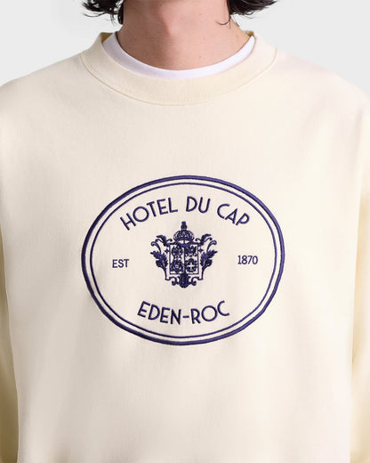 Sporty & Rich Eden Crest Crewneck - Cream/Navy