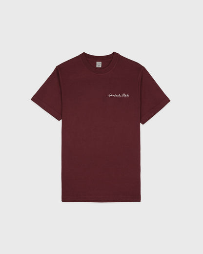 Sporty & Rich Syracuse T-Shirt - Bordeaux/White