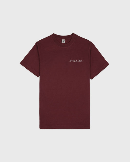 Sporty & Rich Syracuse T-Shirt - Bordeaux/White