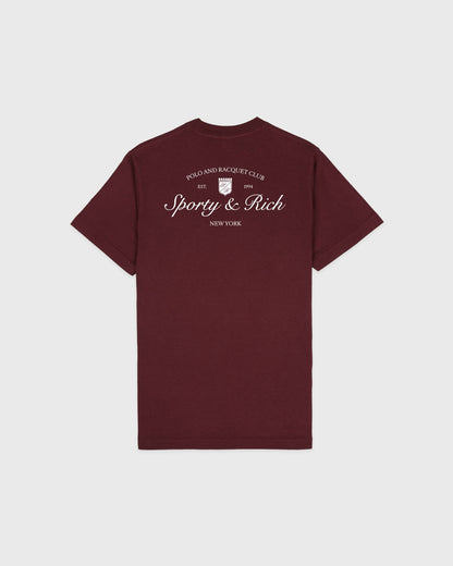 Sporty & Rich Syracuse T-Shirt - Bordeaux/White