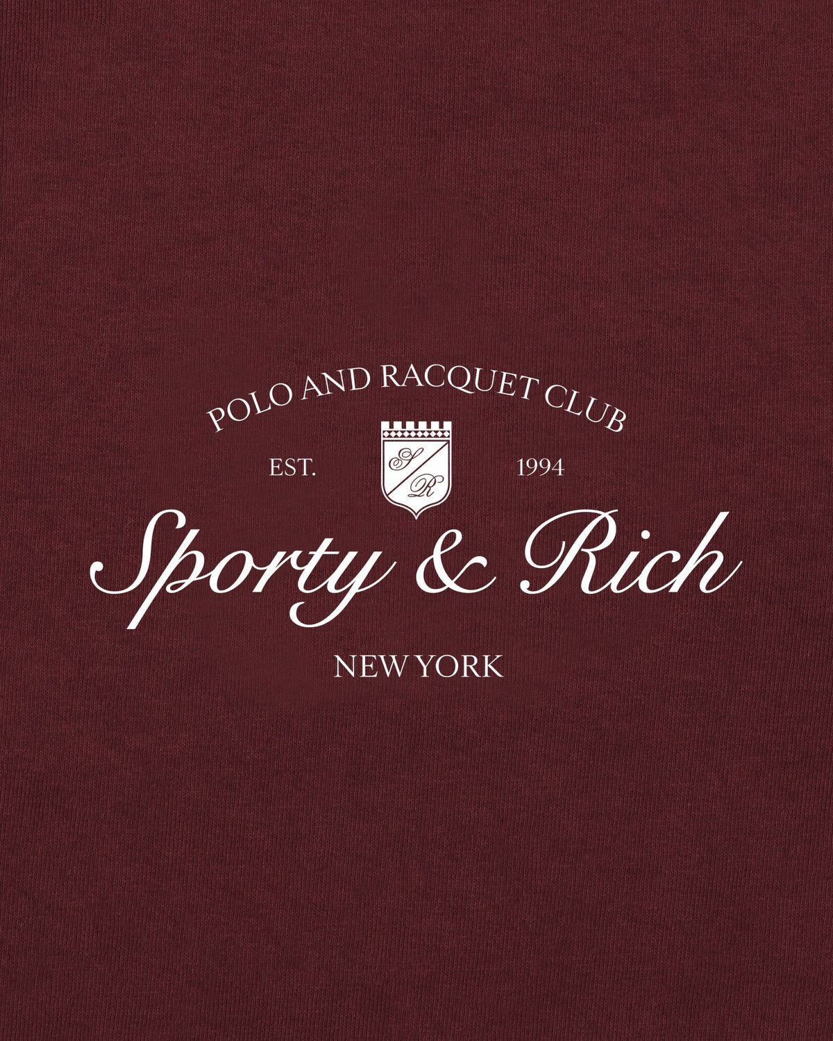 Sporty & Rich Syracuse T-Shirt - Bordeaux/White